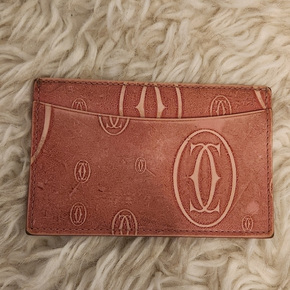 Cartier Accessories - Cartier Pink Patent Leather Happy Birthday Card Holder